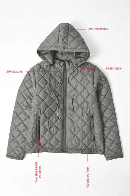 Polo Republica Men's Hooded Quilted Puffer Jacket