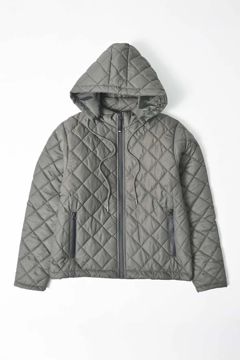 Polo Republica Men's Hooded Quilted Puffer Jacket