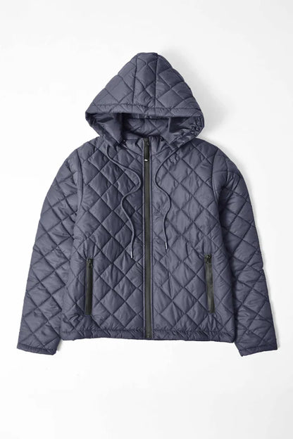 Polo Republica Men's Hooded Quilted Puffer Jacket